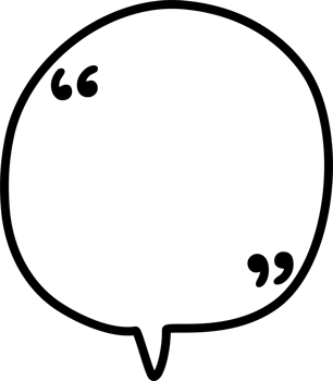 Black and white color speech bubble balloon with quotation marks, icon sticker memo keyword planner text box banner png