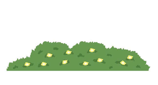 Bush flat illustration. Green summer landscape. Outdoor forest natural environment. Spring foliage element. Grass decoration isolated on white vector
