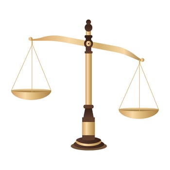 Scales icon in flat style. Libra symbol, balance sign. design element for you project on white background vector