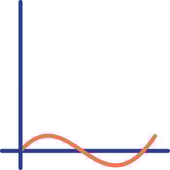 Wave Chart Flat Icon vector