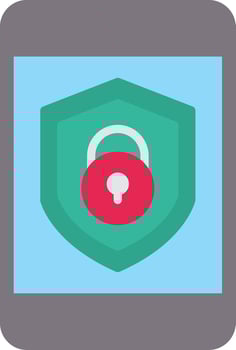 Security mobile Lock Flat Icon vector