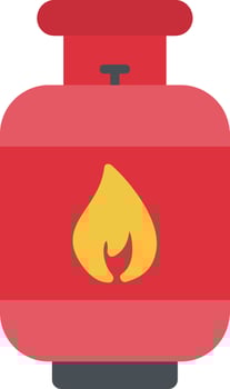 Gas Cylinder Flat Icon vector