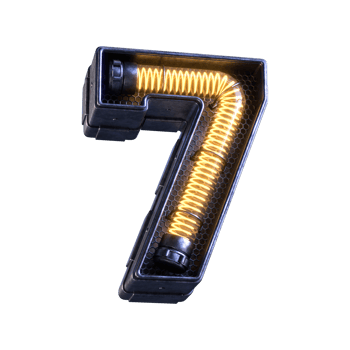 3d number neon light 7 png
