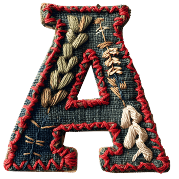 Handcrafted Letter A Embroidery Pattern png