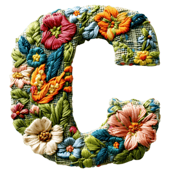 Embroidered Letter C DIY Project png