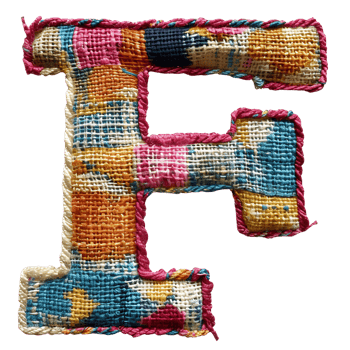 Artful Letter F Embroidery Craft png