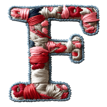 Unique Letter F Embroidery Stitching png