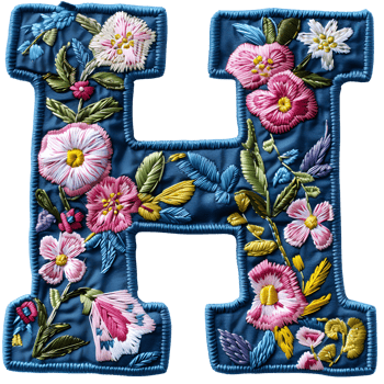Embroidered Letter H DIY Project png