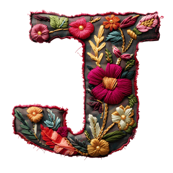 DIY Letter J Embroidery, Perfect for Home Decor or Gifts png