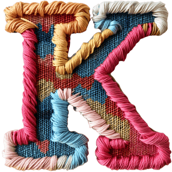 Floral Letter K Embroidery Design png