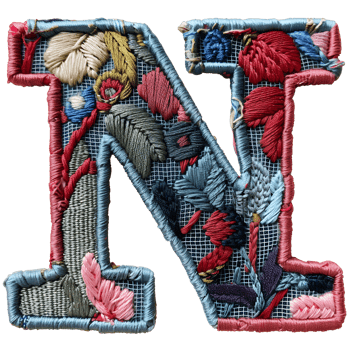 Letter N Embroidery Design Custom Stitches png