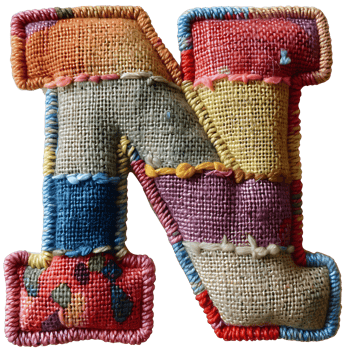 Crafted Letter N Embroidery Art Creative Stitches png