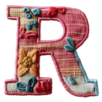 Custom Embroidery Stitches Letter R Design png