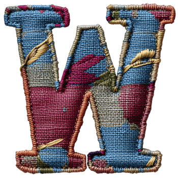 Unique Letter W Embroidery Stitching png
