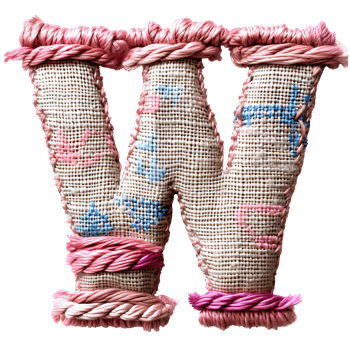 Artistic Letter W Embroidery Pattern png
