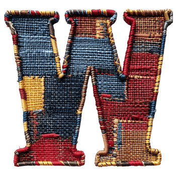 Unique Embroidery Stitches for Letter W png