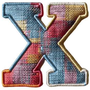 Custom Embroidery Stitches Letter X Design png
