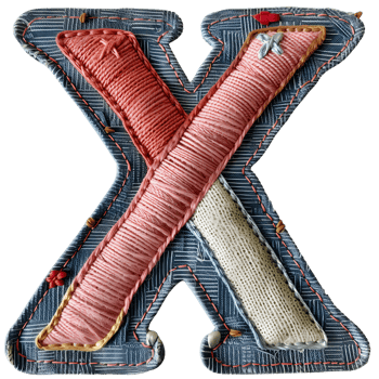 Artistic Embroidery Stitches for Letter X png