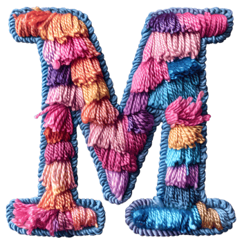 Embroidery Letter M Craft Artistic Stitches png