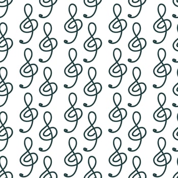 Hand drawn music symbol key or notes seamless pattern vector