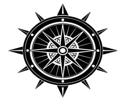 Gray and black color compass symbol vector