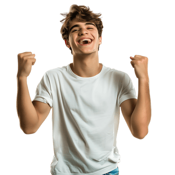 Glad young man posing on isolated transparent background png