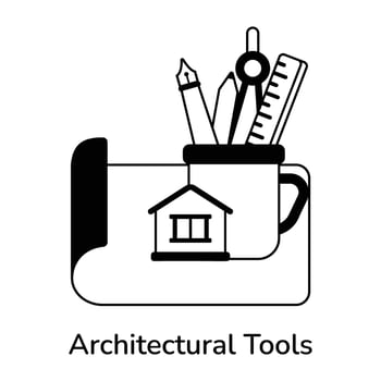 Trendy Architectural Tools vector