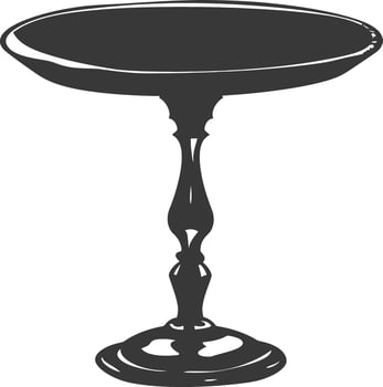 Silhouette cake platter black color only full vector
