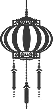 silhouette chinese traditional asian lantern black color only vector