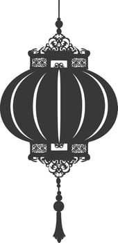 silhouette chinese traditional asian lantern black color only vector