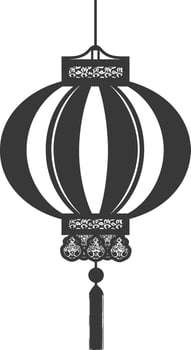 silhouette chinese traditional asian lantern black color only vector