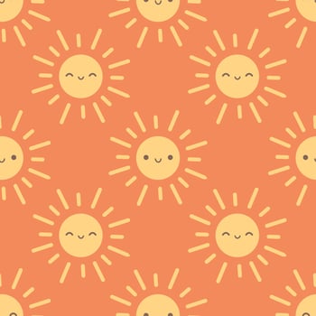 Minimalist abstract seamless pattern with sun characters. Seamless pattern for wallpaper, textile, fabric, wrapping paper. vector