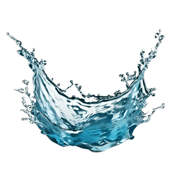 Water splash isolated on white transparent background png