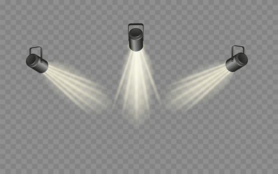 Spotlight lighting. Light source studio vector