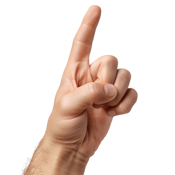 Attention gesture on isolated transparent background png