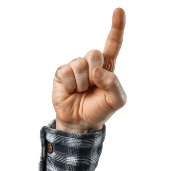 Attention gesture on isolated transparent background png