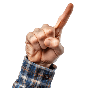 Attention gesture on isolated transparent background png