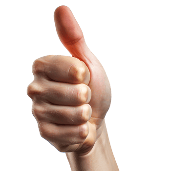 Hand thumbs up on isolated transparent background png
