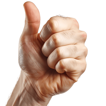 Hand thumbs up on isolated transparent background png