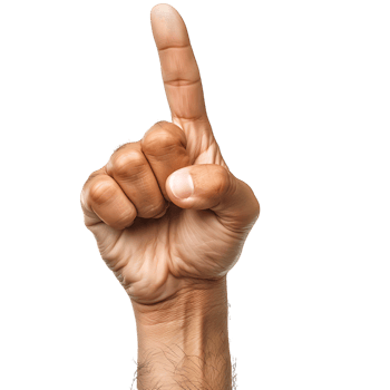 Attention gesture on isolated transparent background png