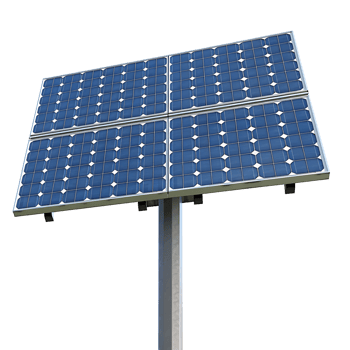 Solar panel on a pole on isolated transparent background png