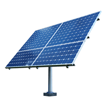 Solar panel on a pole on isolated transparent background png