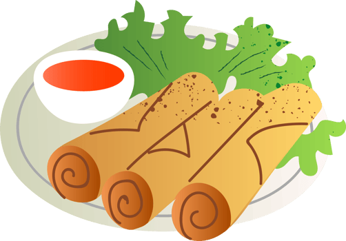Spring rolls dish Asian food png