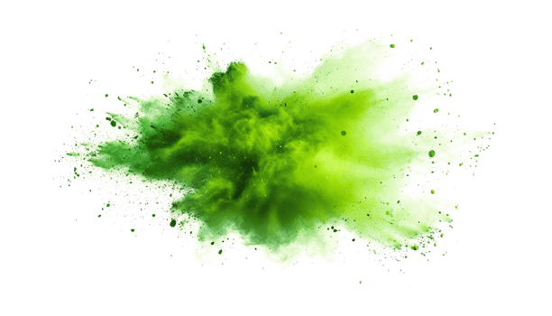 Green lime emerald color powder dust explosion transparent background isolated graphic resource. Celebration, colorful festival, run or party element png