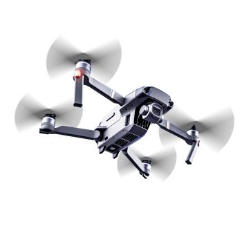 Air drone in motion cut out image png
