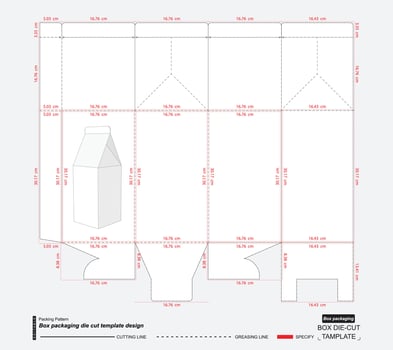 packaging die cut design template vector