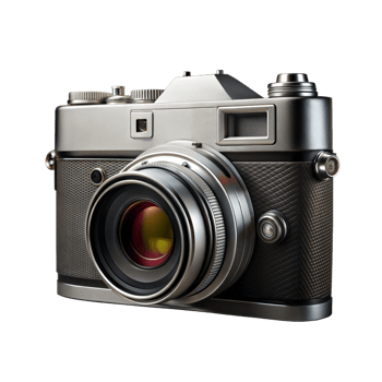 Vintage Style Digital Camera With Transparent Background png