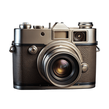 Camera With Attached Lens on Transparent Background png