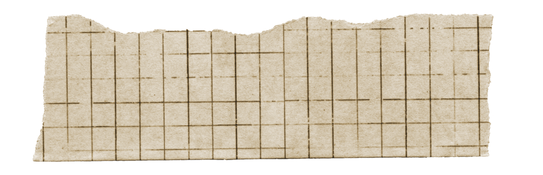 Torn and Aged Graph Paper Texture. Vintage Grid Paper for Scrapbooking. Isolated on Transparent Background png