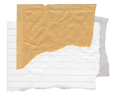 Vintage Scrapbook Note Paper Blank. Ripped paper with Torn Edge. Isolated on Transparent Background png